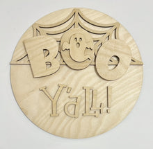Boo Y'all! Halloween Spiderweb Round Doorhanger