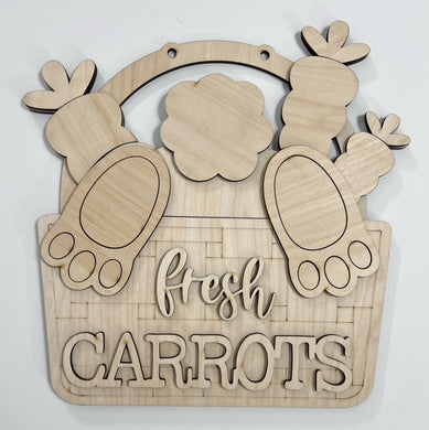 Fresh Carrots Easter Basket with Bunny and Carrots Doorhanger 10