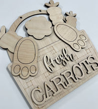 Fresh Carrots Easter Basket with Bunny and Carrots Doorhanger 10"