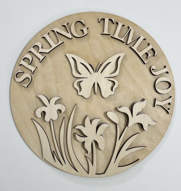 Spring Time Joy Daffodils and Butterfly Round Doorhanger 10