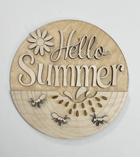 Hello Summer Cute Watermelon and Ants and Flower Round Doorhanger 10"