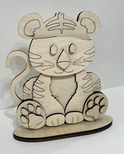 Cute Tiger Standing Shelf Sitter with Interchangeable Seasonal Hats
