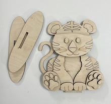 Cute Tiger Standing Shelf Sitter with Interchangeable Seasonal Hats
