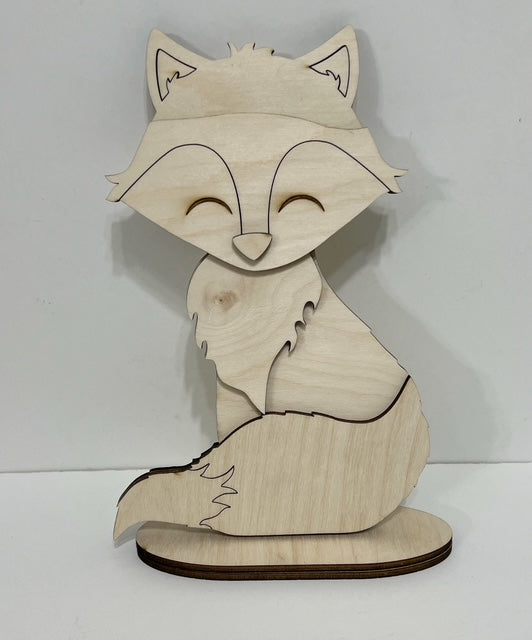 Fox Standing Shelf Sitter with Interchangeable Seasonal Hats