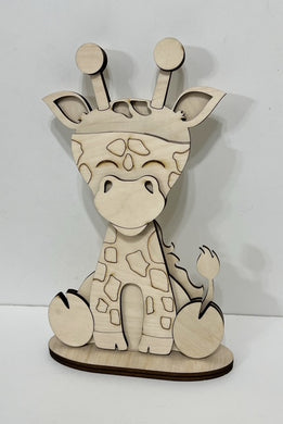 Giraffe Standing Shelf Sitter with Interchangeable Seasonal Hats