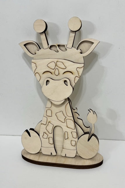 Giraffe Standing Shelf Sitter with Interchangeable Seasonal Hats