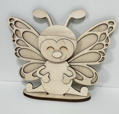 Butterfly Standing Shelf Sitter with Interchangeable Seasonal Hats