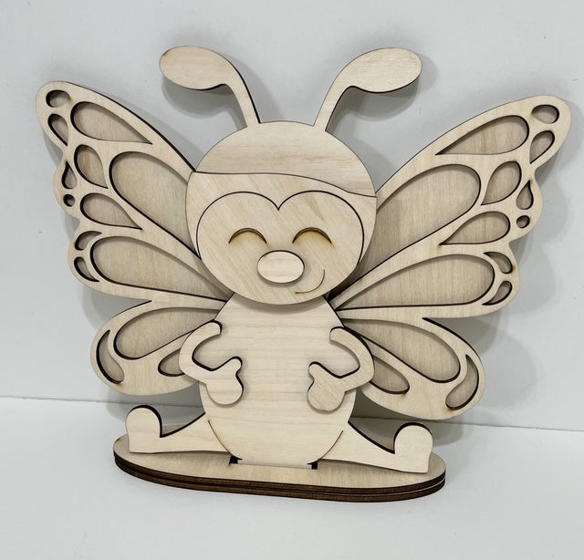 Butterfly Standing Shelf Sitter with Interchangeable Seasonal Hats