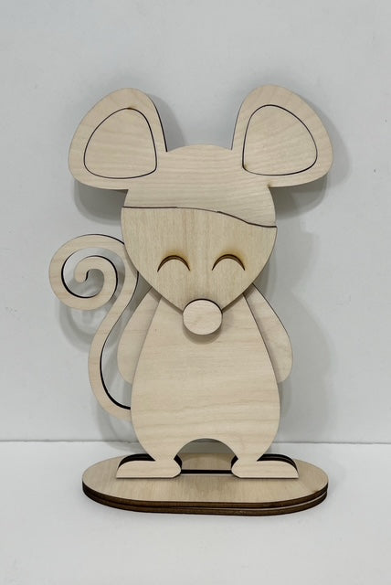 Mouse Standing Shelf Sitter with Interchangeable Seasonal Hats
