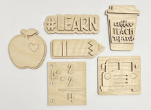 Coffee Teach Repeat Teacher School Tiered Tray Set