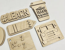 Coffee Teach Repeat Teacher School Tiered Tray Set