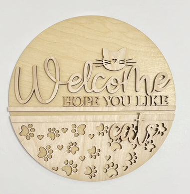 Welcome Hope You Like Cats Kittens Meow Round Doorhanger