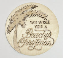 We Wish You A Beachy Christmas Palm Tree Round Doorhanger