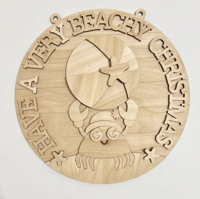 Have A Very Beachy Christmas Round Doorhanger