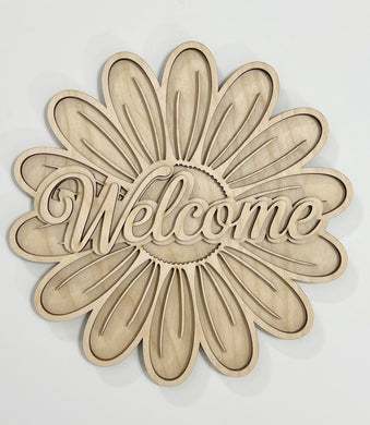Welcome Spring Multi-Layered Flower Doorhanger