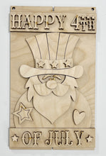 Uncle Sam Happy 4th of July Patriotic Faux Pallet Doorhanger