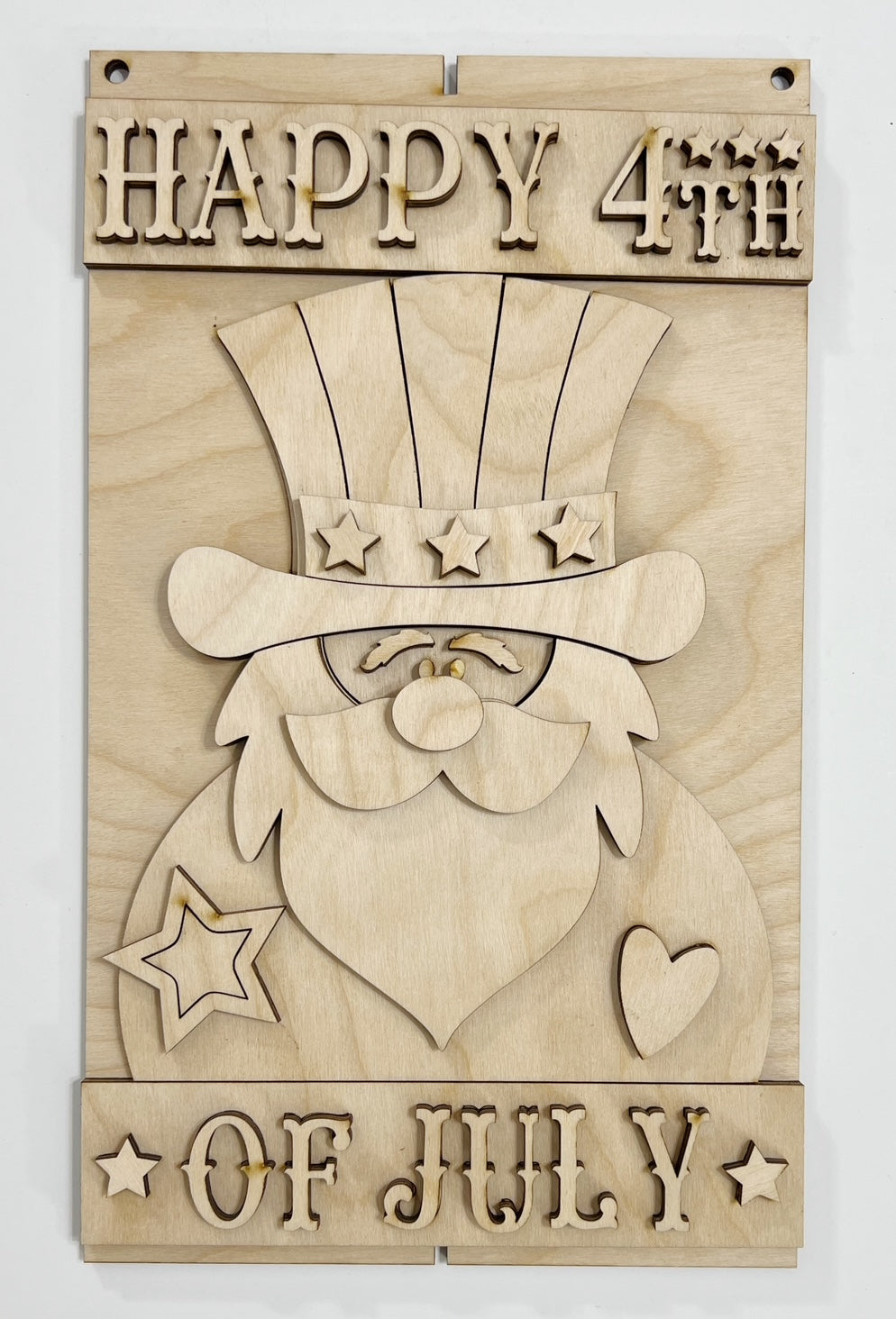 Uncle Sam Happy 4th of July Patriotic Faux Pallet Doorhanger