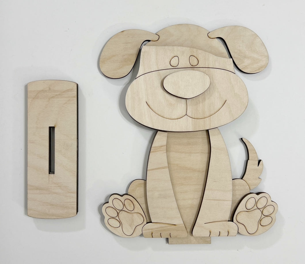 Floppy Ear Puppy Dog Standing Shelf Sitter with Interchangeable Seasonal Hats