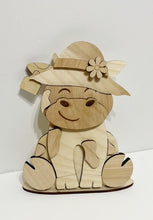 Dairy Cow Standing Shelf Sitter with Interchangeable Seasonal Hats