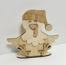 Cute Chicken Standing Shelf Sitter with Interchangeable Seasonal Hats