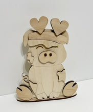 Cute Pig Piggy Standing Shelf Sitter with Interchangeable Seasonal Hats