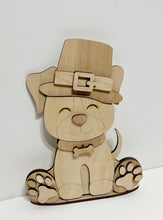 Puppy Dog Standing Shelf Sitter with Interchangeable Seasonal Hats