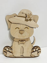 Puppy Dog Standing Shelf Sitter with Interchangeable Seasonal Hats