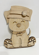 Puppy Dog Standing Shelf Sitter with Interchangeable Seasonal Hats