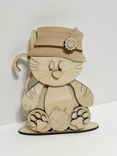 Kitty Cat Standing Shelf Sitter with Interchangeable Seasonal Hats