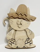 Kitty Cat Standing Shelf Sitter with Interchangeable Seasonal Hats