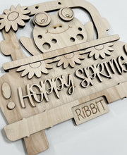 Happy Hoppy Spring Cute Ribbit Frog Truck Doorhanger