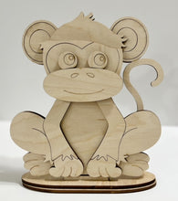 Cute Monkey Standing Shelf Sitter with Interchangeable Seasonal Hats