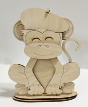 Cute Monkey Standing Shelf Sitter with Interchangeable Seasonal Hats