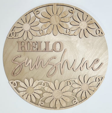 Hello Sunshine Daisy Round Doorhanger