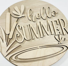 Hello Summer Dragonfly Pond Round Doorhanger