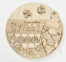 Sweet Summer Gnome Honey Bees Round Doorhanger