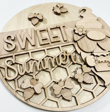 Sweet Summer Gnome Honey Bees Round Doorhanger