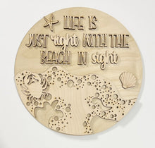 Life Is Just Right With The Beach In Sight Ocean Sand Crab Round Doorhanger