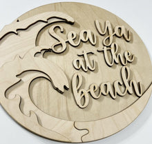 Sea You At The Beach Ocean Waves Round Doorhanger