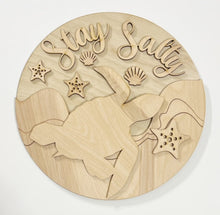 Stay Salty Ocean Beach Sea Turtle Round Doorhanger