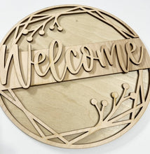 Simple Twig Welcome Round Doorhanger