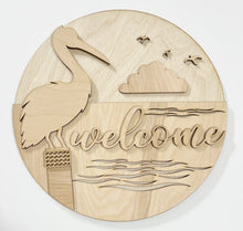 Pelican Welcome Ocean Sea Dock Round Doorhanger