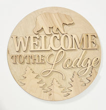 Welcome To The Lodge Bear Mountains Forest Round Doorhanger