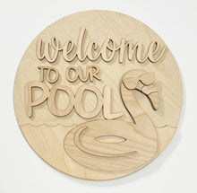 Welcome To Our Pool Round Doorhanger 12"