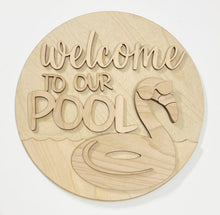 Welcome To Our Pool Round Doorhanger