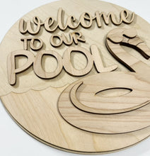Welcome To Our Pool Round Doorhanger