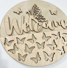 Welcome Butterfly Round Doorhanger