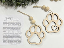 The Eternal Bond of Unconditional Love Dog Pawprint - Story Card Ornament Charm