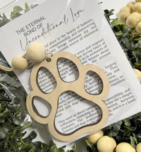 The Eternal Bond of Unconditional Love Dog Pawprint - Story Card Ornament Charm