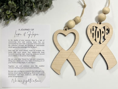 A Journey of Love & Hope Cancer Ribbon - Story Card Ornament Charm